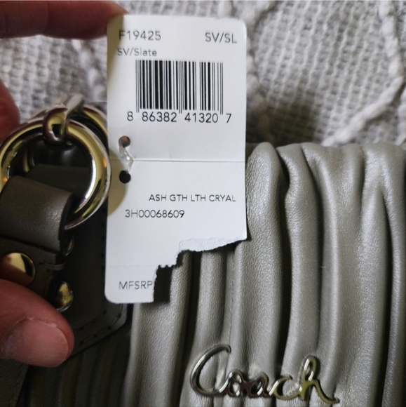 NWT Coach Ashley Ruched Leather Shoulder Bag W/2 Freebies - Picture 9 of 13
